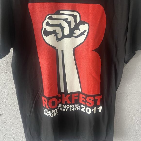 2000Y2K Rockfest 2011 Black Tshirt Men Medium Rock Tour Short Sleeve Graphic Tee - Picture 3 of 6